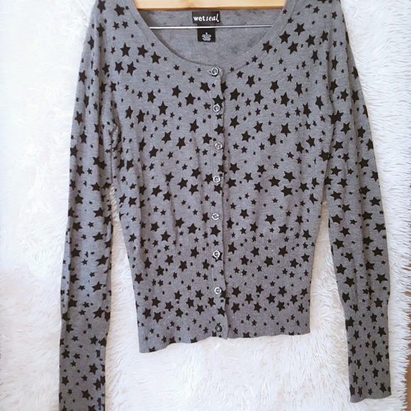 Wet Seal Sweaters - Wet Seal Star Cardigan
